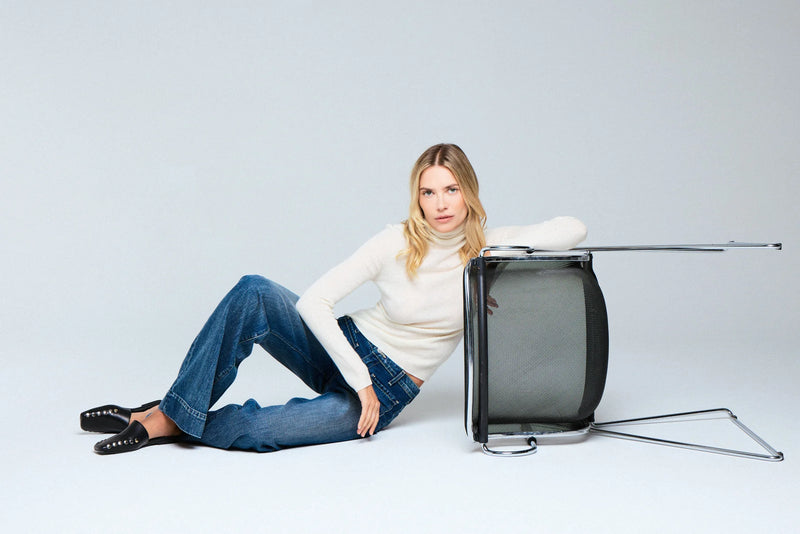 Cashmere Micro Rib Long Sleeve Turtleneck