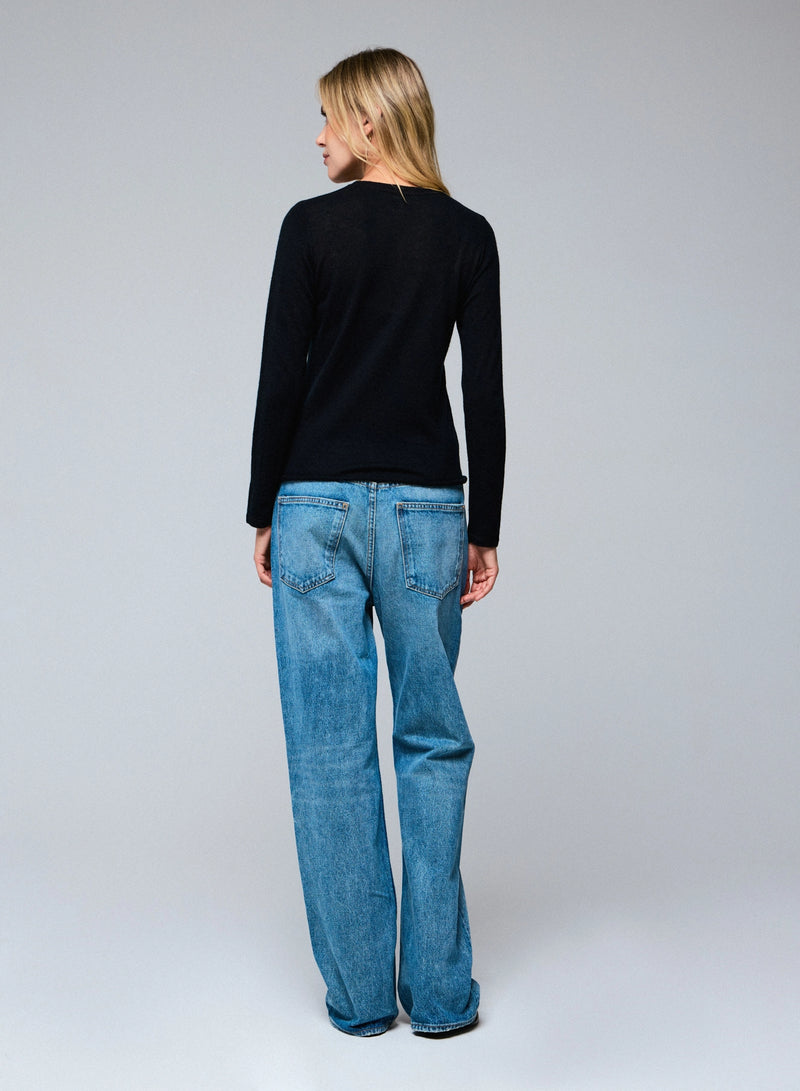 100% Machine Washable Cashmere Long Sleeve Crewneck T-Shirt - CREW L/S - Majestic Filatures North America