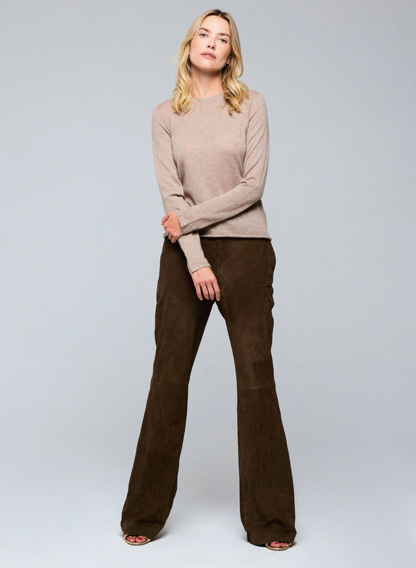 Cashmere Double Layered Long Sleeve Crewneck