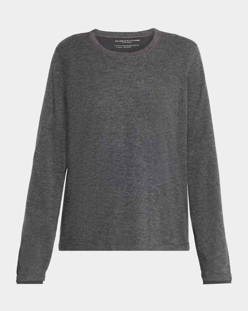 Cashmere Double Layered Long Sleeve Crewneck