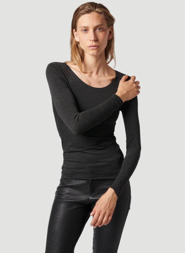 Soft Touch Long Sleeve Merrow Edge Boatneck T-Shirt - BOATNECK L/S - Majestic Filatures North America