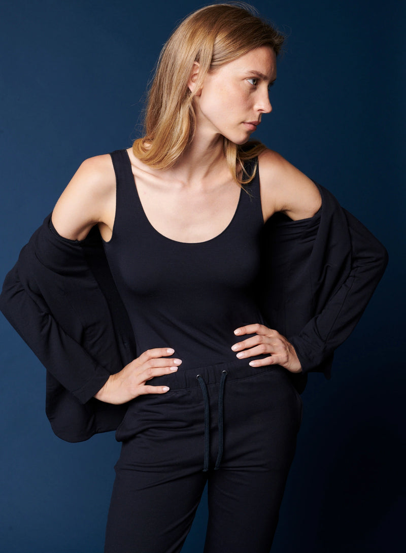 French Terry One Button Blazer and Drawstring Pant Set -  - Majestic Filatures North America