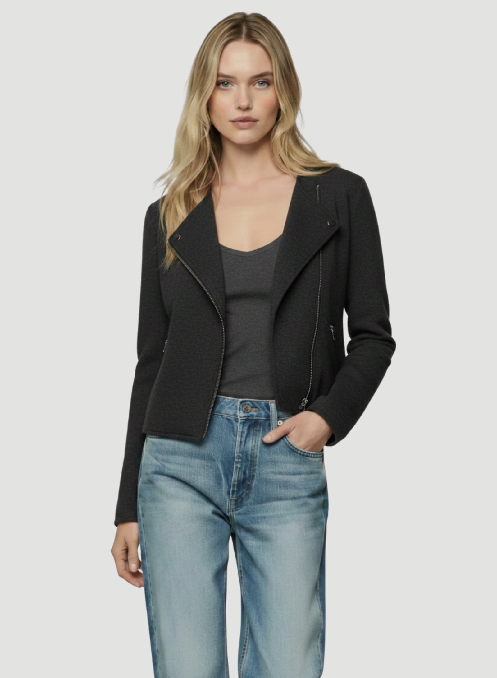 Luxury French Terry Moto Jacket | Jackets for Women – Majestic