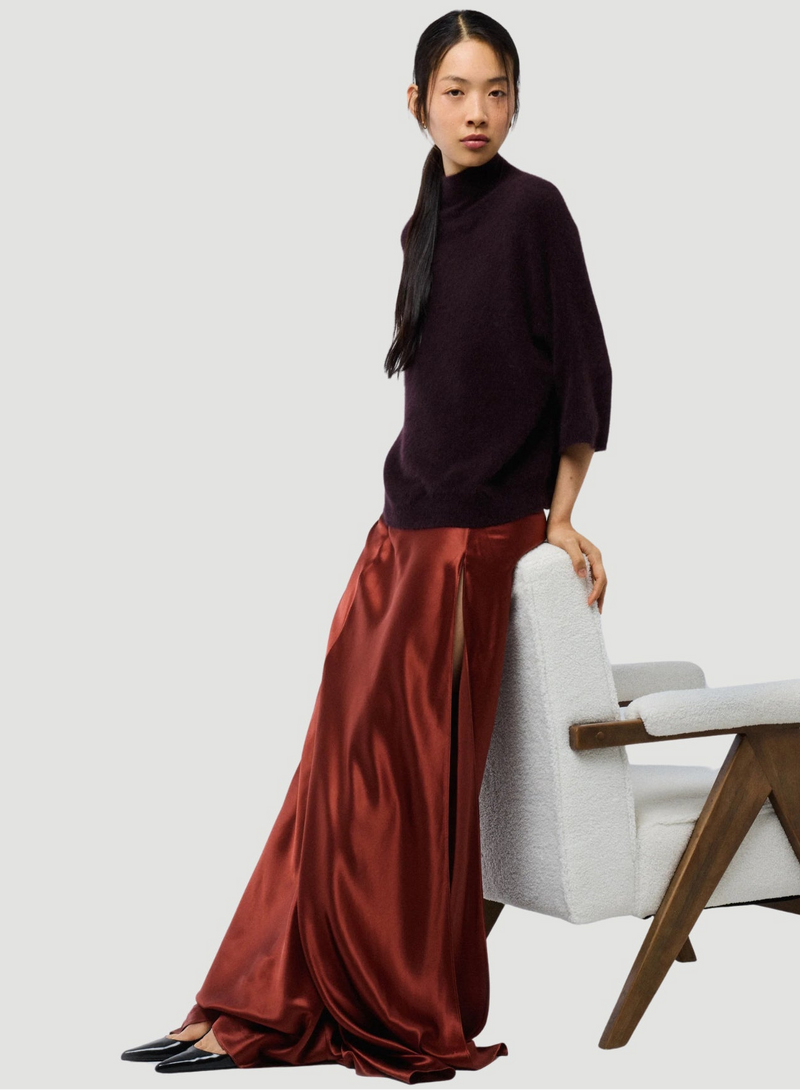 Ultra Soft Knit Elbow Sleeve Mock Neck Pullover