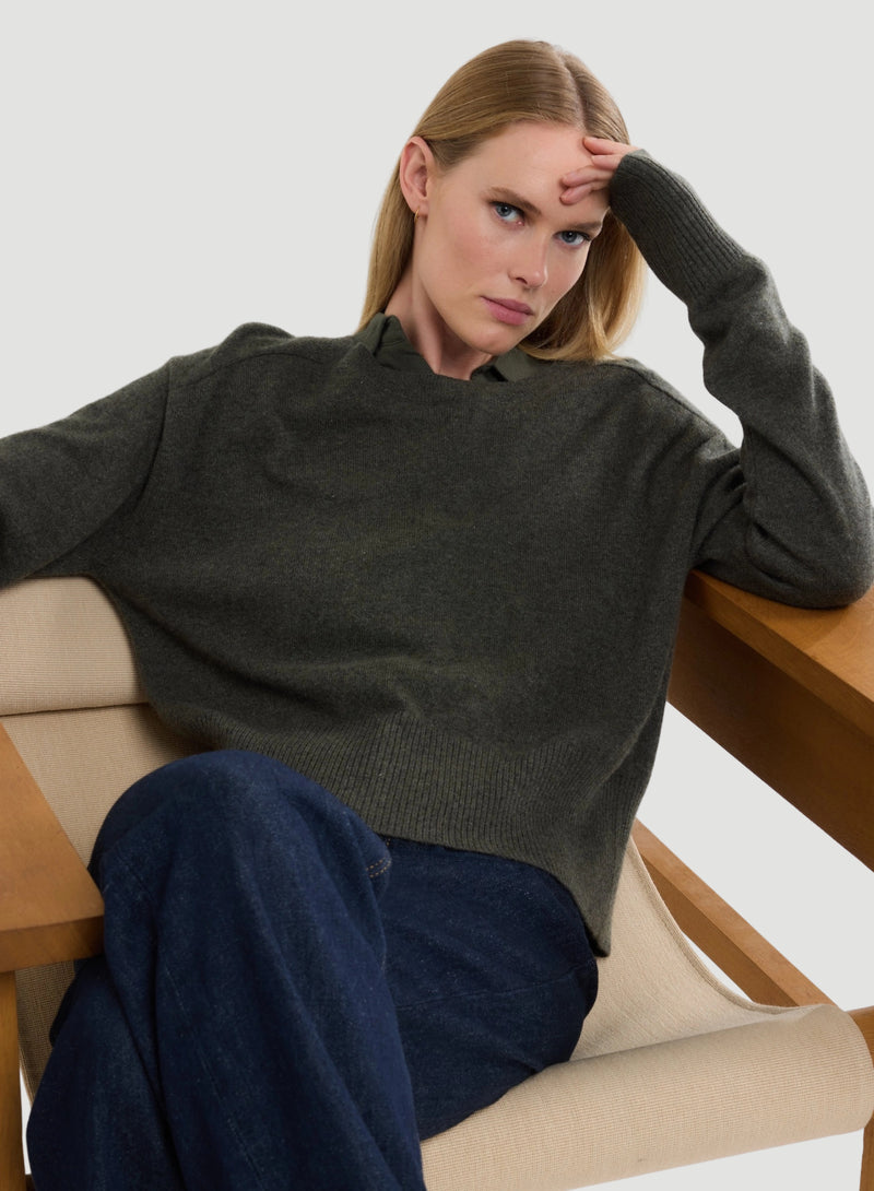 Cashmere Long Sleeve Pullover Crewneck