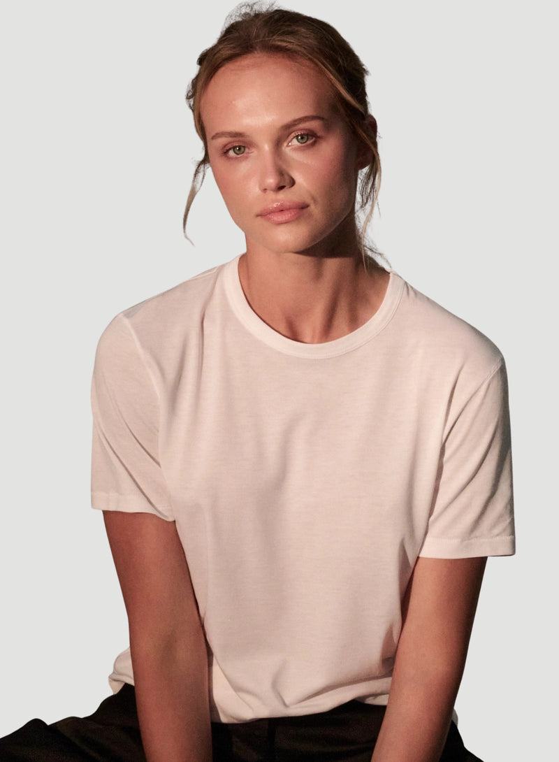 Lyocell Cotton Short Sleeve Semi Relaxed Crewneck T-Shirt