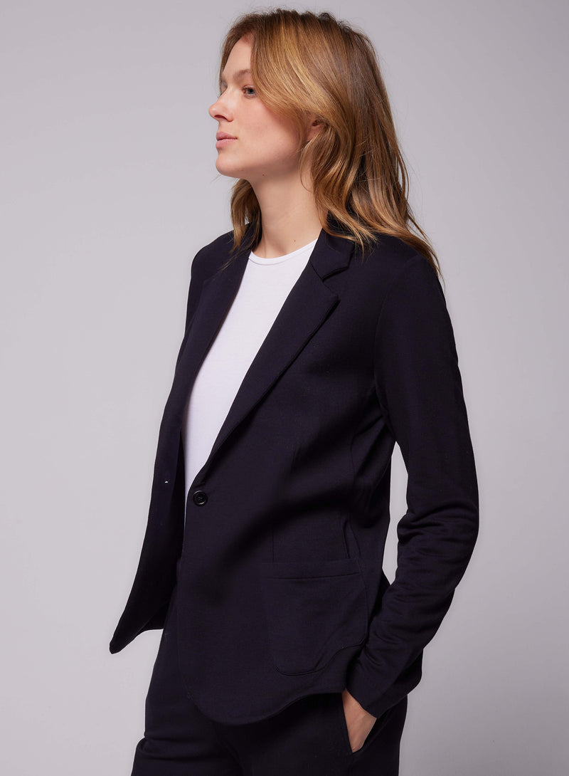 French Terry Looped One-Button Blazer - JACKET - Majestic Filatures North America