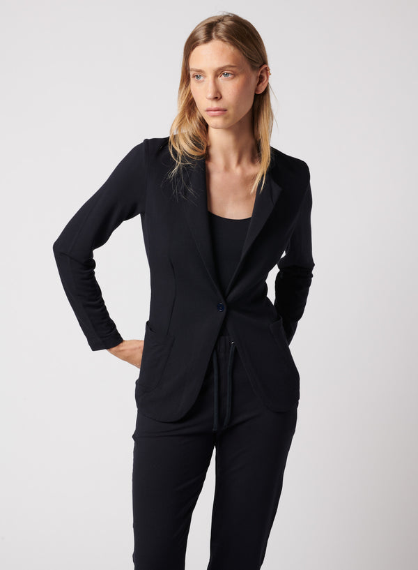 French Terry Brushed Fleece One-Button Blazer - JACKET - Majestic Filatures North America